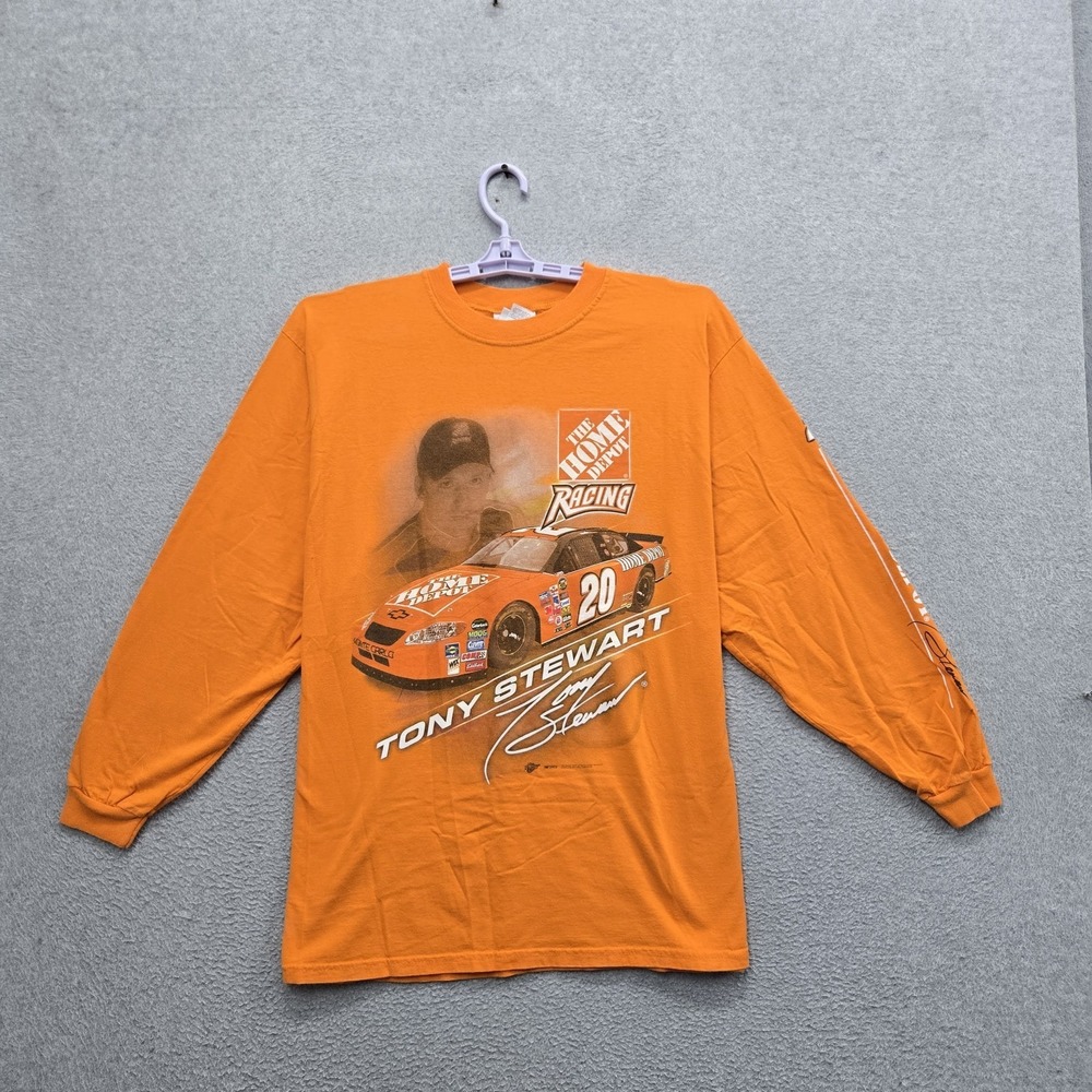 VINTAGE Winner's Circle Men Shirt XL Orange Tony Stewart Racing Tee